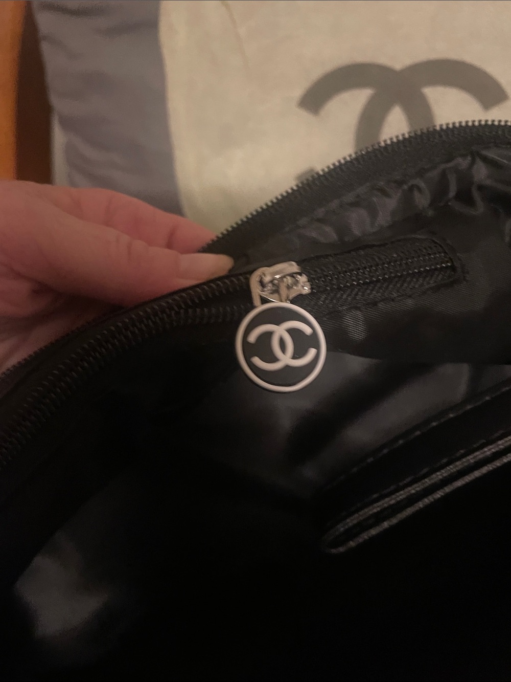 GWP Black Nylon Toiletry Pouch with White CC Logo - Picture 7 of 17